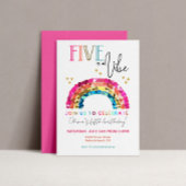 FÜNF ist ein VIBE farbiger Regenbogen 5. Geburtsta Einladung