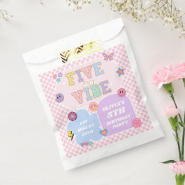 Fünf ist ein Vibe Preppy Patch 5. Geburtstagsparty Geschenktütchen