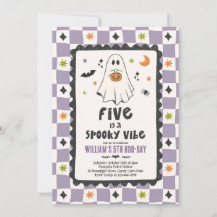 Fünf ist eine gruselige Stimmung Halloween-Geist 5 Einladung
