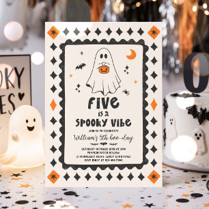 Fünf ist eine gruselige Stimmung Halloween-Geist 5 Einladung
