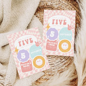 Fünf ist eine Vibe | Mädchen 5th Retro Skater Gebu Einladung