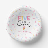 Fünf ist so süße Eiscreme 5. Geburtstagsparty Pappteller (Vorderseite)
