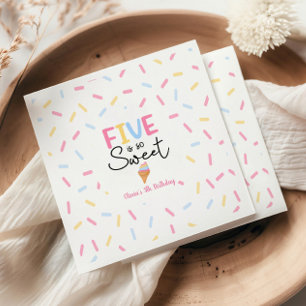 Fünf ist so süße Eiscreme 5. Geburtstagsparty Serviette