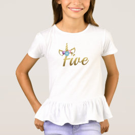 Fünf Jahre alt Unicorn Geburtstagsmädchen für Kind T-Shirt