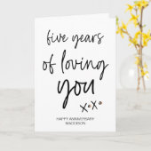 Fünf Jahre Liebesgeschenk zum Jubiläum für Ehemann Karte (Gelbe Blume)