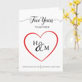 Fünf Jahre zusammen 5. Hochzeitstag Karte (Gelbe Blume)