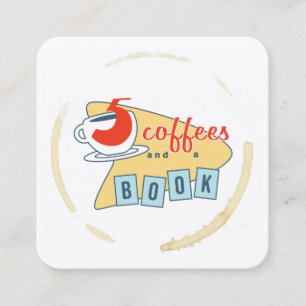 Fünf Kaffeekarten Quadratische Visitenkarte