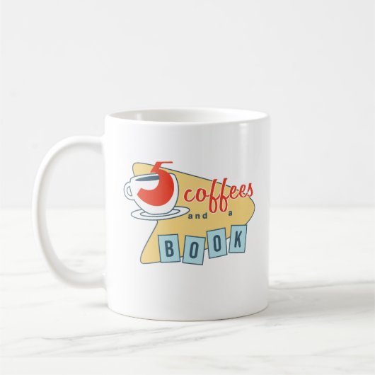 Fünf Kaffees und eine Tasse für Bücher (11oz) (Links)