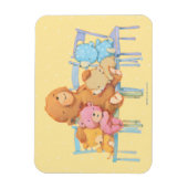 Fünf kalte und farbenfrohe Bären auf Stühlen Magnet (Vertikal)