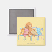 Fünf kalte und farbenfrohe Bären auf Stühlen Magnet (Vorderseite/Rückseite)