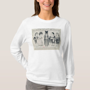 Fünf Karikaturen der Form Franzosen T-Shirt