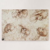 Fünf Karikaturenköpfe (c.1490): Leonardo da Vinci Puzzle (Horizontal)