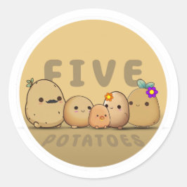 Fünf Kartoffeln Runder Aufkleber