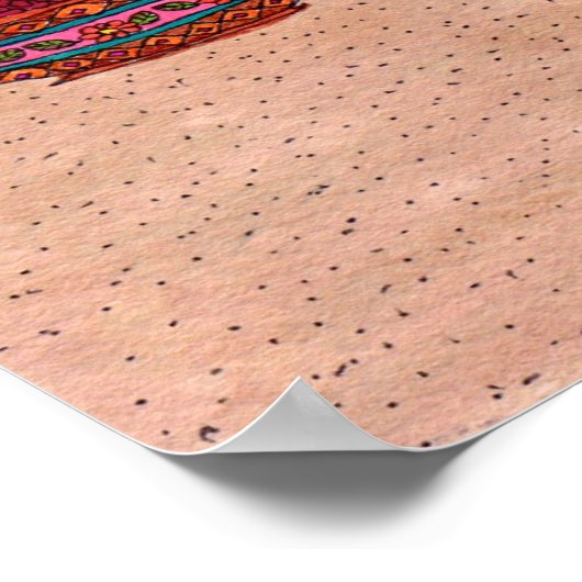 Fünf Katzen in einem Aqua Adobe House Poster (Ecke)