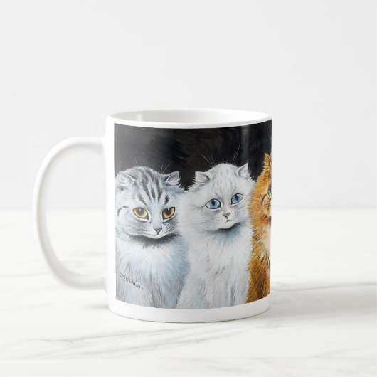Fünf Katzen, Louis Wain Kaffeetasse (Links)
