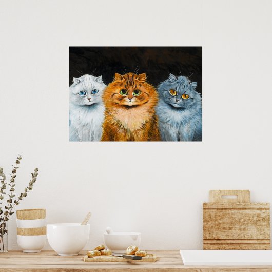 Fünf Katzen von Louis Wain Poster (Küche)