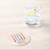 Fünf Kerzen Kinder 5. Geburtstag Runder Pappuntersetzer (Vor Ort)