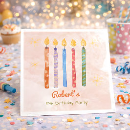 Fünf Kerzen Kinder 5. Geburtstag Serviette