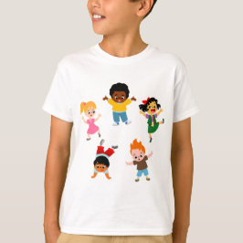 Fünf Kinder Cartoon Kinder T - Shirt