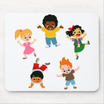 Fünf Kinder Cartoon Mousepad