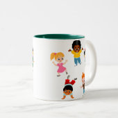 Fünf Kinder Cartoon Tasse (VorderseiteRechts)