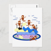 fünf kleine Affen Postkarte (Vorne/Hinten)