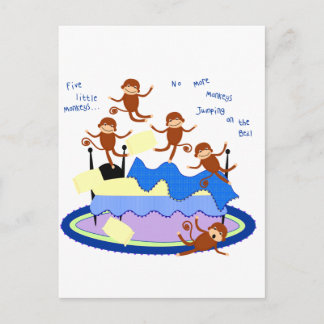 fünf kleine Affen Postkarte
