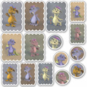 Fünf kleine Drachen Aufkleber (Vorderseite)