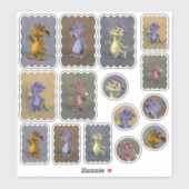 Fünf kleine Drachen Aufkleber (Blatt)