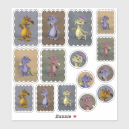 Fünf kleine Drachen Aufkleber