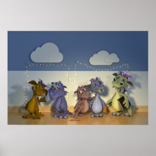Fünf kleine Drachen Poster