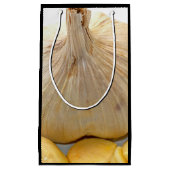 Fünf Knoblauch-Scheiben und eine Knoblauchzehe Kleine Geschenktüte (Vorderseite)