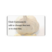 Fünf Knoblauchscheiben und ein Knoblauchhandschuh Adressaufkleber (Vorne)