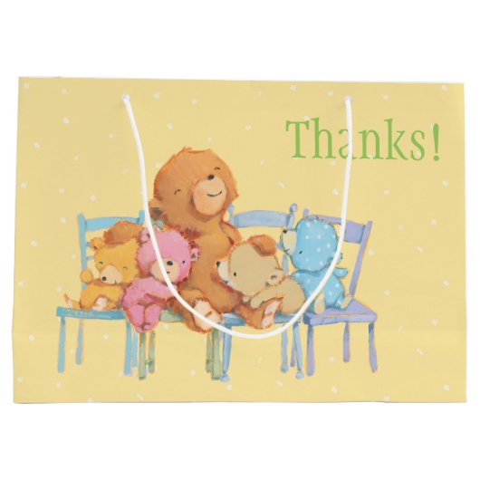 Fünf knuddelig und bunt betrifft Stühle Große Geschenktüte (Rückseite)