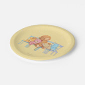 Fünf knuddelig und bunt betrifft Stühle Pappteller (Schrägansicht)