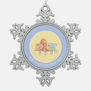 Fünf knuddelig und bunt betrifft Stühle Schneeflocken Zinn-Ornament