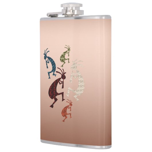 Fünf Kokopelli Flachmann (Links)