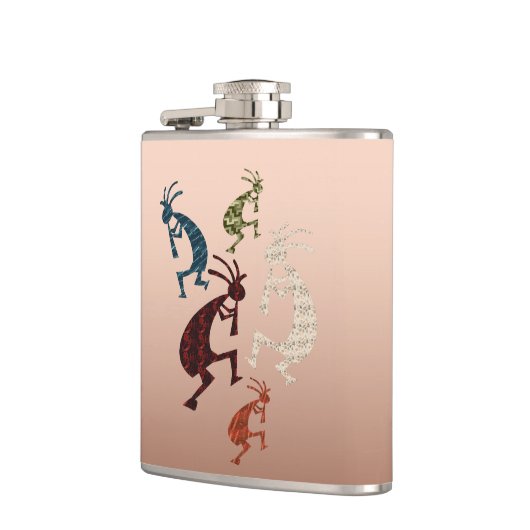 Fünf Kokopelli Flachmann (Links)