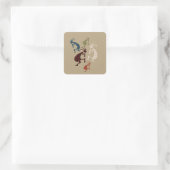 Fünf Kokopelli Quadratischer Aufkleber (Tasche)