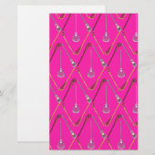 Fünf Lacrosse Sticks Pink Briefpapier (Vorne/Hinten)