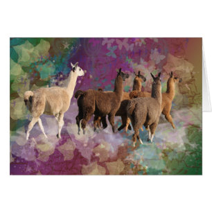 Fünf Lama-Wolken-Weg-Fantasie-Weiß u. Brown-Lamas