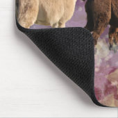 Fünf Lama-Wolken-Weg-Fantasie-Weiß u. Brown-Lamas Mousepad (Ecke)