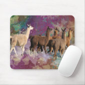 Fünf Lama-Wolken-Weg-Fantasie-Weiß u. Brown-Lamas Mousepad (Mit Mouse)
