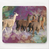 Fünf Lama-Wolken-Weg-Fantasie-Weiß u. Brown-Lamas Mousepad (Vorne)