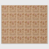 Fünf Lebkuchen Weihnachtskrüge Formen & Text Geschenkpapier (Flach)