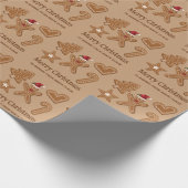 Fünf Lebkuchen Weihnachtskrüge Formen & Text Geschenkpapier (Ecke)