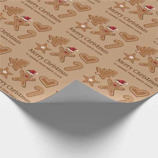 Fünf Lebkuchen Weihnachtskrüge Formen & Text Geschenkpapier (Ecke)