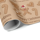 Fünf Lebkuchen Weihnachtskrüge Formen & Text Geschenkpapier (Rolleneckpunkt)