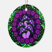 Fünf lila Pilz-Verzierung Keramik Ornament (Links)