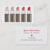 Fünf Lipsticks Makeup Artist Business Card Visitenkarte (Vorne/Hinten)